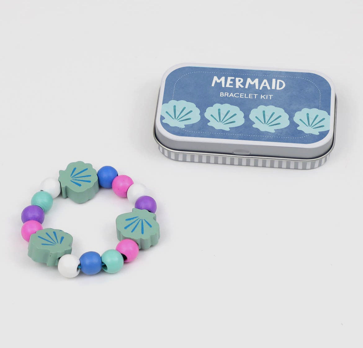 Kids wooden diy bracelet gift mermaid
